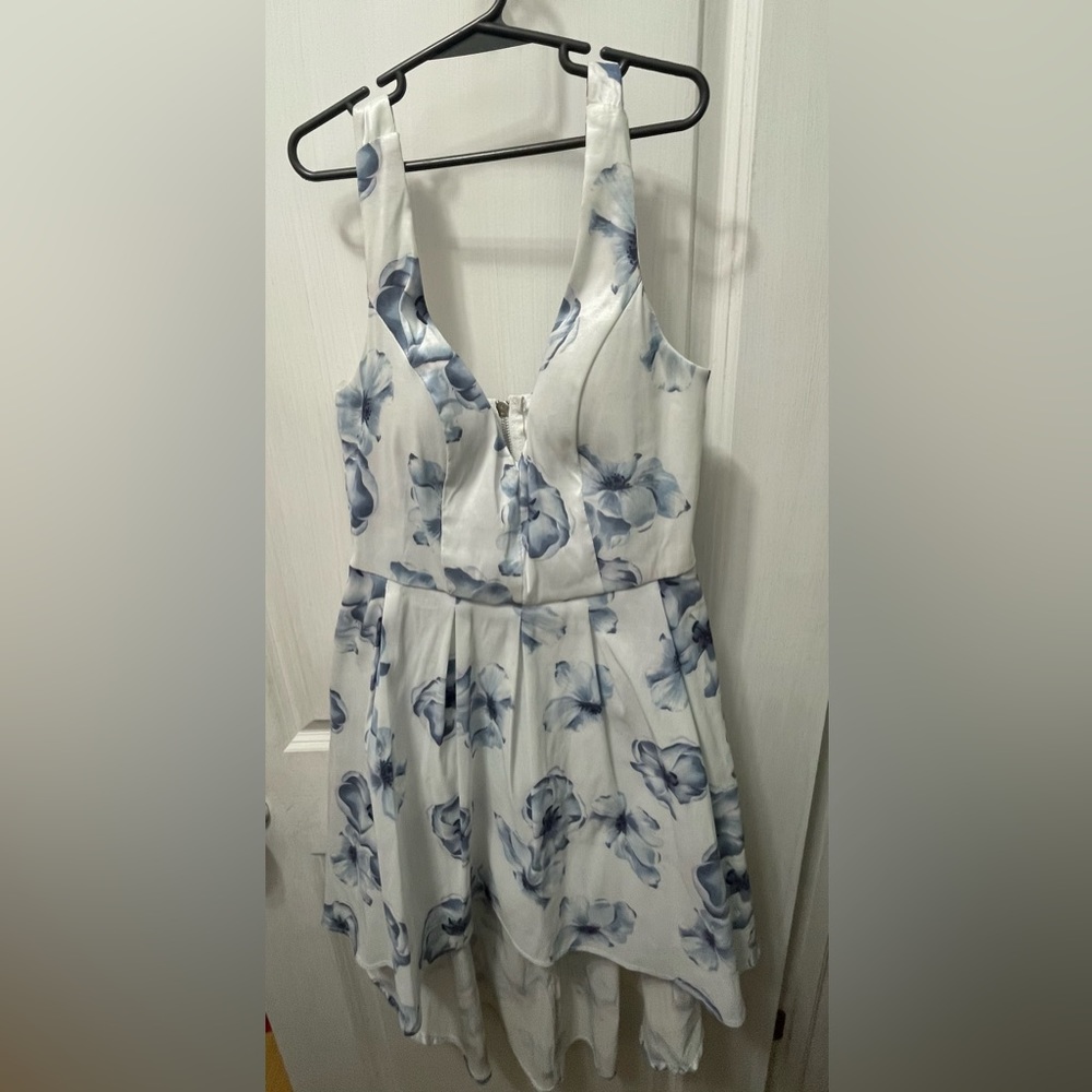 Blue and white floral dress